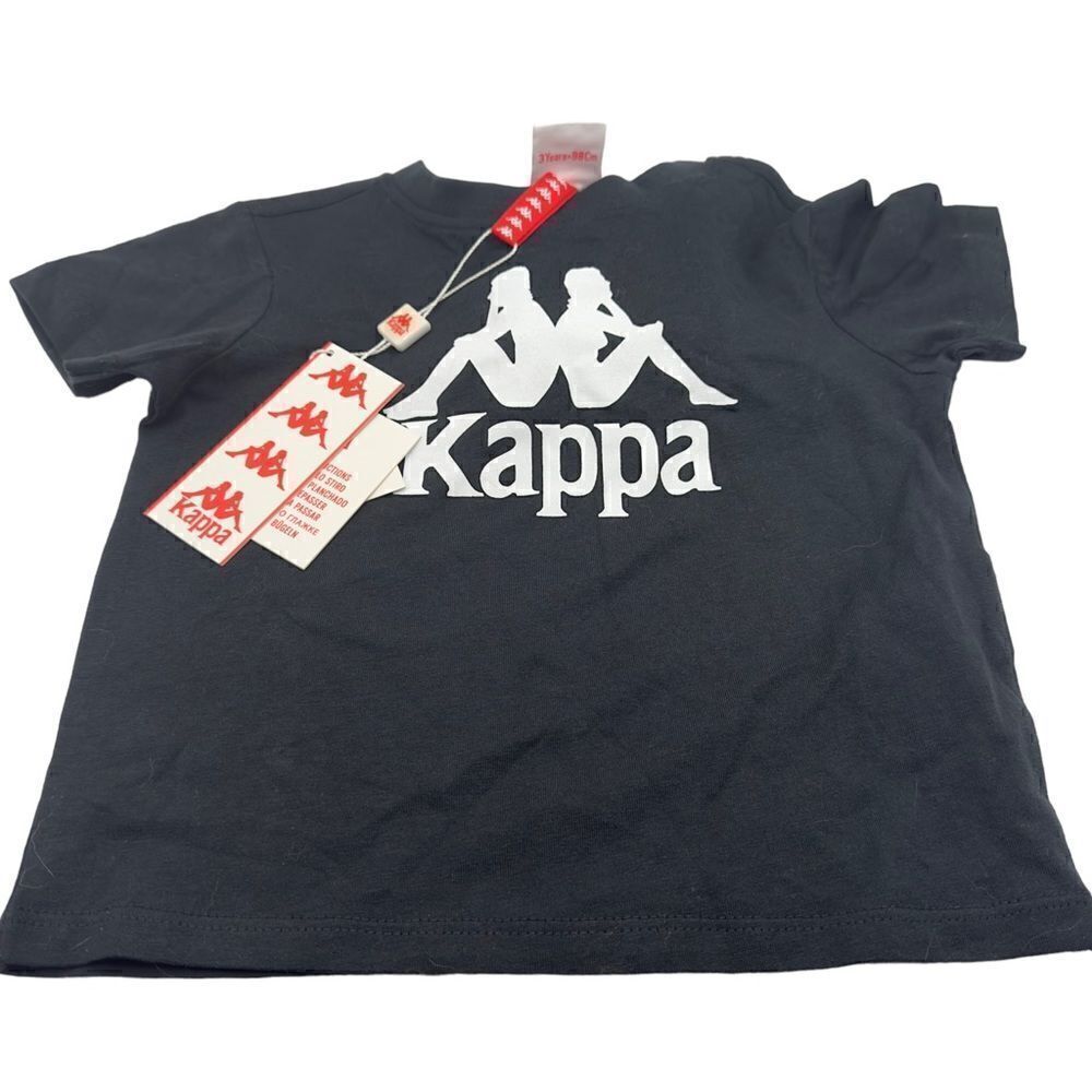 Kappa Kids Authentic Estessi Black T-Shirt Size 3 Unisex